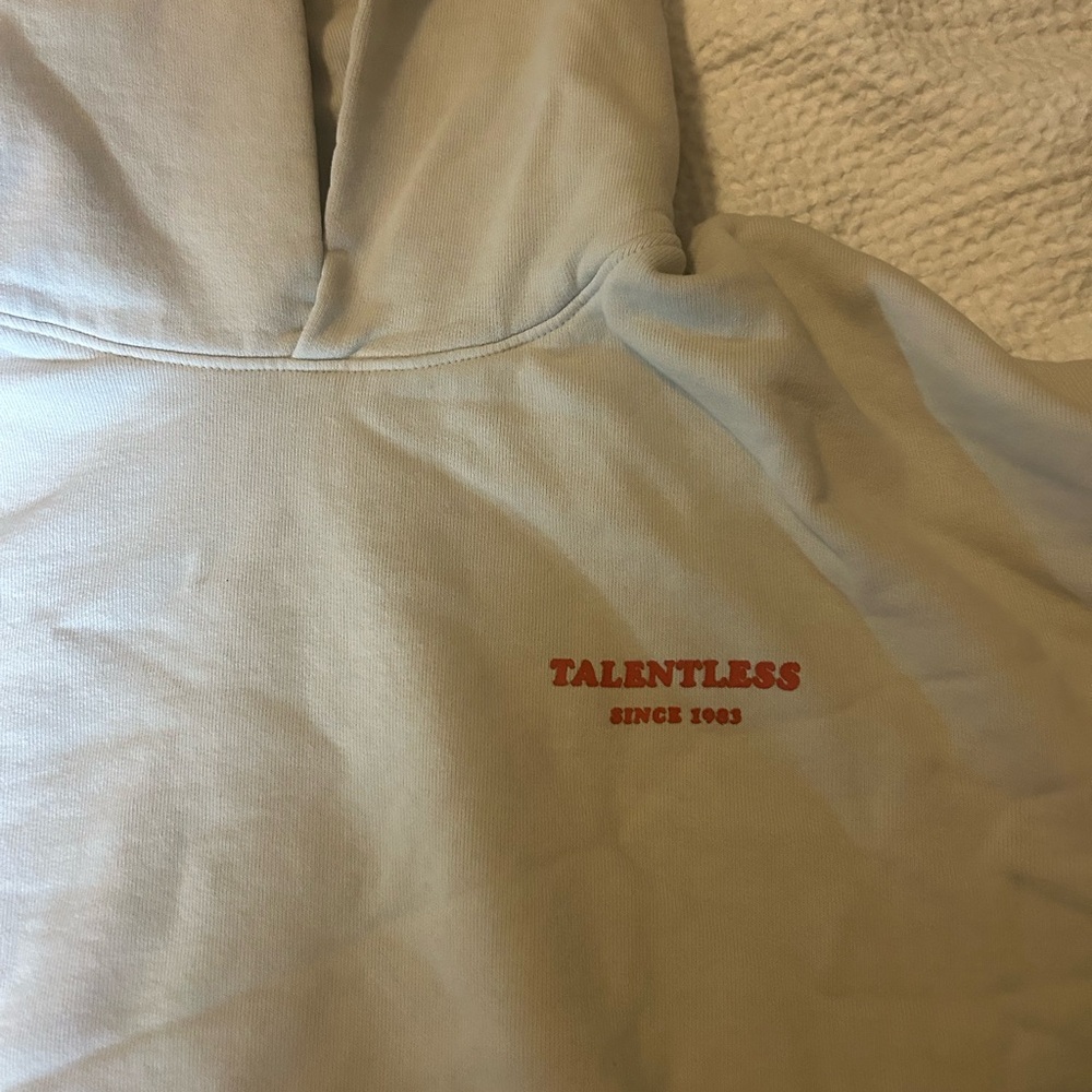 Talentless cream sweatshirt xl but fits like a l let the lord be with you